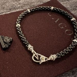 LAGOS Black Caviar Bracelet with 5 Silver Stations